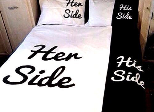 Wowelife Cotton His Side and Her Side Trim 4-Piece Duvet Cover Set