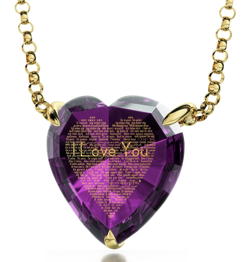 Gold Plated Heart Pendant Necklace 24k Gold