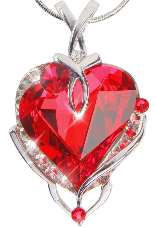 Heart Pendant Necklace with Swarovski Crystal
