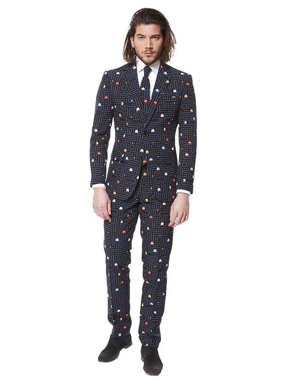 Mens Pac Man Suit With Tie