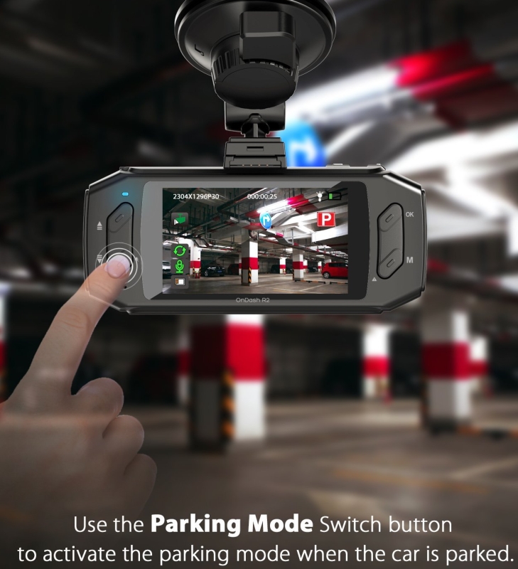 Vantrue R2 Dash Cam 2K Ultra HD 2.7-Inch LCD Dashboard Camera DVR Recorder w Parking Sensor