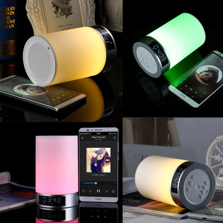 Wireless Bluetooth Speaker Touch Sensitive 6 Led Night Light Modes