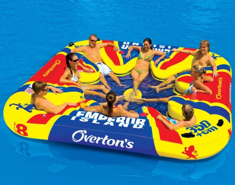 Island Party Lounge Raft River Lake Dock Inflatable