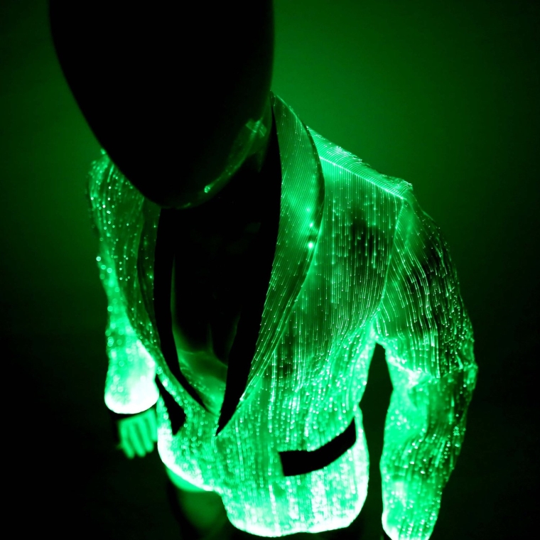 Led Fiber Optic Mens Jacket Light Up Clothing