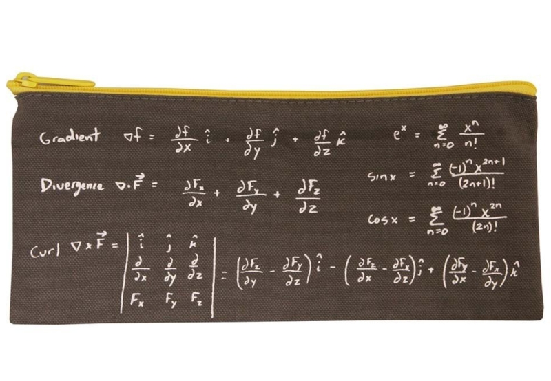Math Notes Zippered Canvas Pencil Case