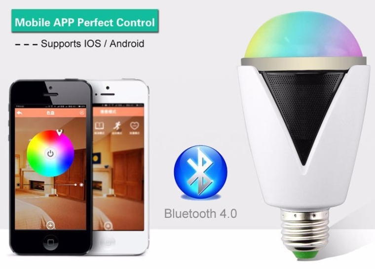 Smart Bluetooth 4.0 Multi Color Music Changing RGB E27 LED Light Bulb