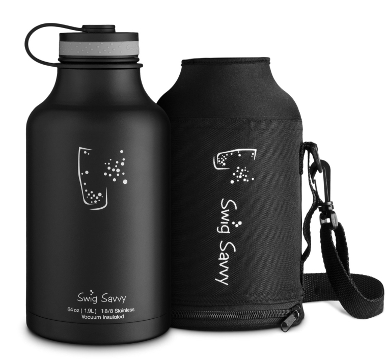 Swig Savvy's Stainless Steel Insulated Water Bottle and Beer Growler
