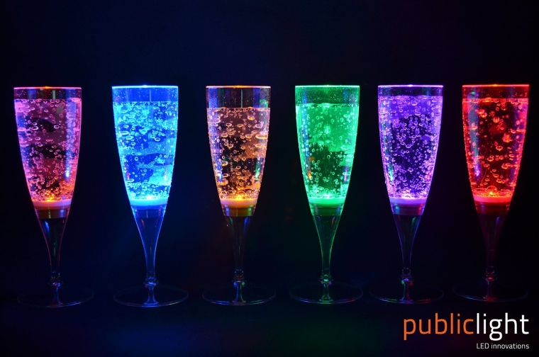 Color Changing Magic LED Lighting Champagne Flute Glasses