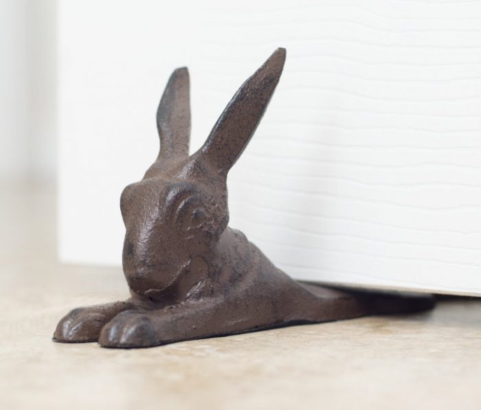 Vintage Cast Iron Bunny Rabbit Door Stop