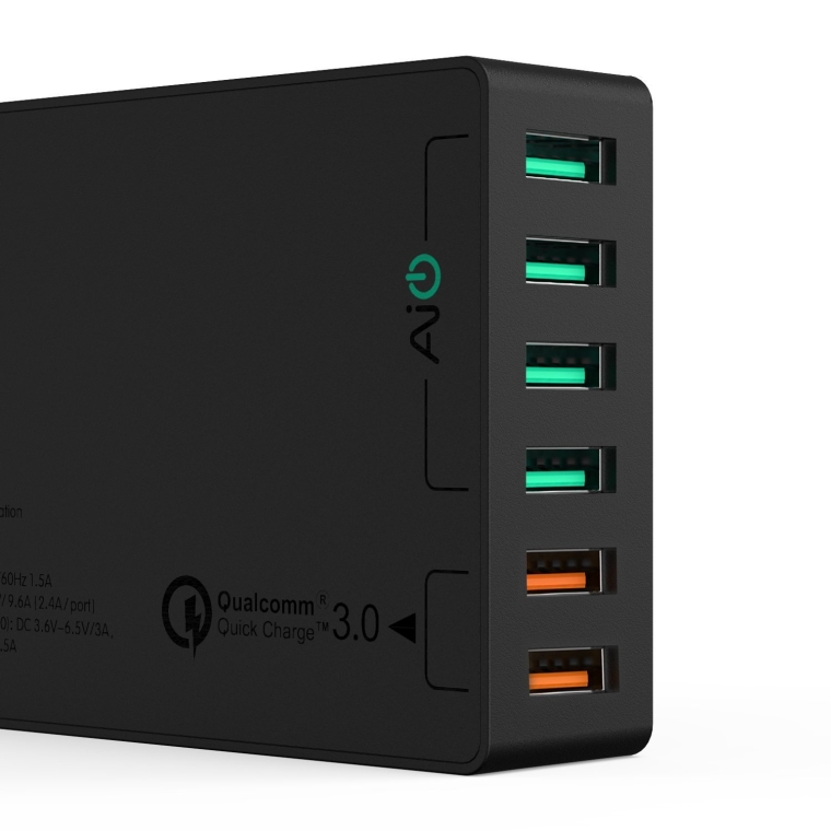 AUKEY USB Charger with Dual Quick Charge 3.0 Ports & 4 USB Ports
