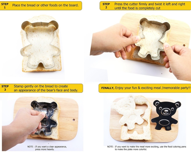Cute Bear Sandwich Cutter for Kids