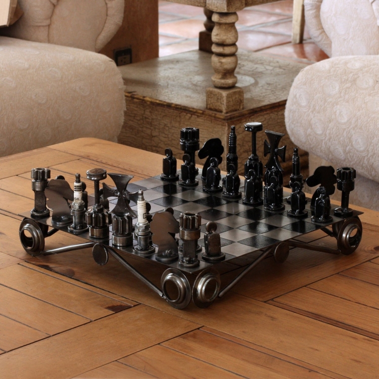 Decorative Recycled Metal Chess Set