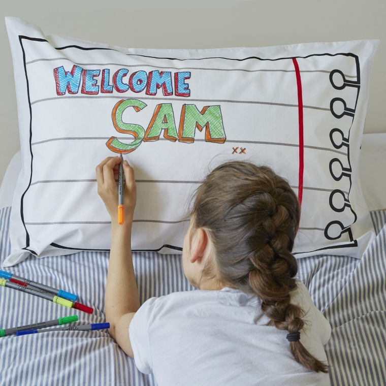 Doodle Cotton Pillowcase to Personalize and Decorate
