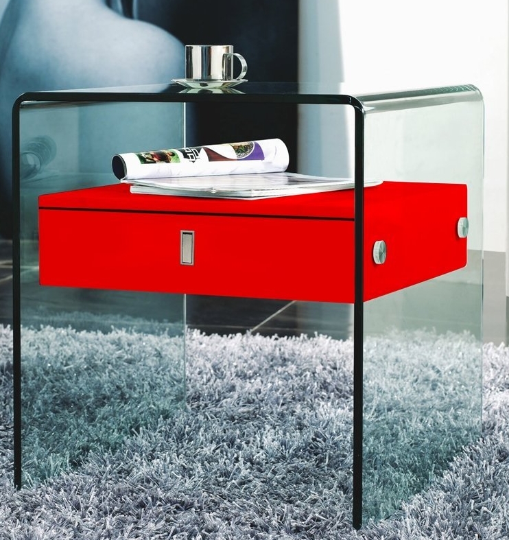 Furniture Bari Collection Lacquer NightstandEnd Table