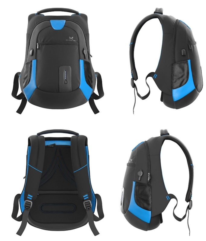 NRGbag Series Computer Laptop Messenger Backpack Book Bag + Battery Power Bank  Water Resistant  7000mAh