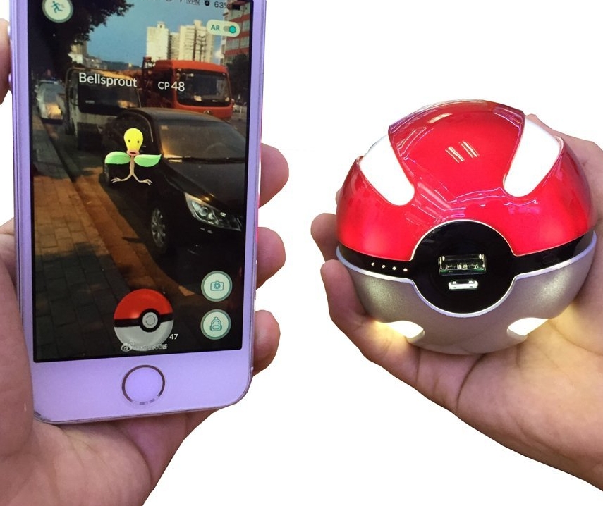 Pokemon Go Ball Portable Charger PokeCharge LED Power Bank Pocket Monster Balls 3 Colors