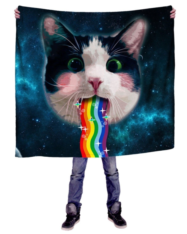 Rainbow Kitty Premium All Over Print Blanket