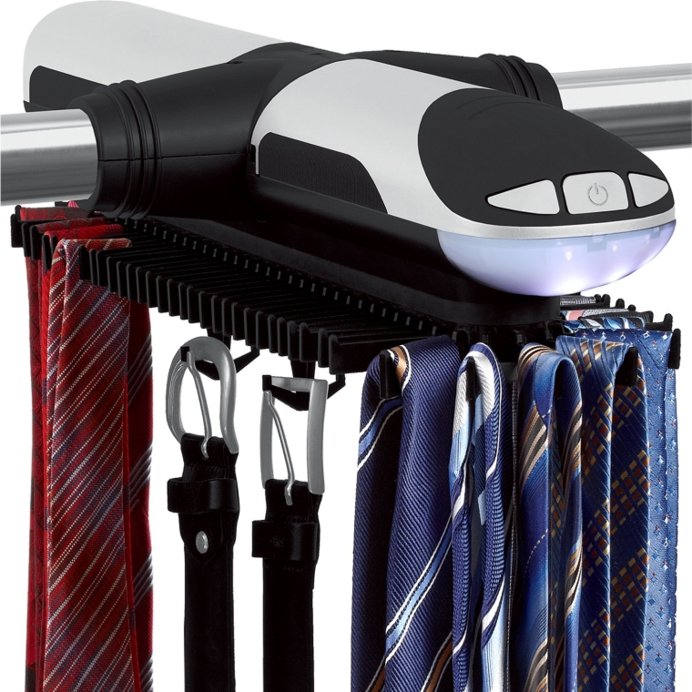 Sterline Automatic Motorized Revolving Tie and Belt Rack with Built in LED Light