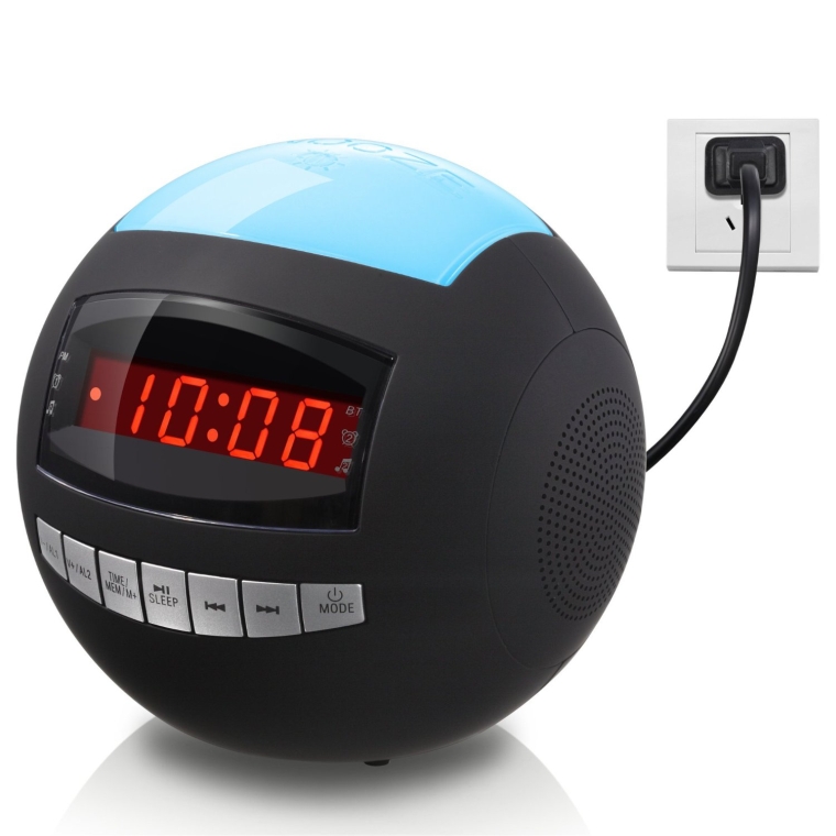 Dual Alarm Clock Radio Sphere  Wireless Bluetooth Speaker