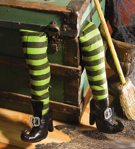 deluxe-plush-witch-legs-green-and-black-with-shoes-great-halloween-decor
