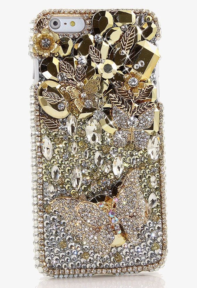 bling-genuine-crystals-golden-gaga-with-diamond-butterflies-hybrid-protective-cover-for-iphone-7