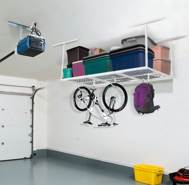 FLEXIMOUNTS 3×6 Heavy Duty Overhead Garage Adjustable Ceiling Storage Rack