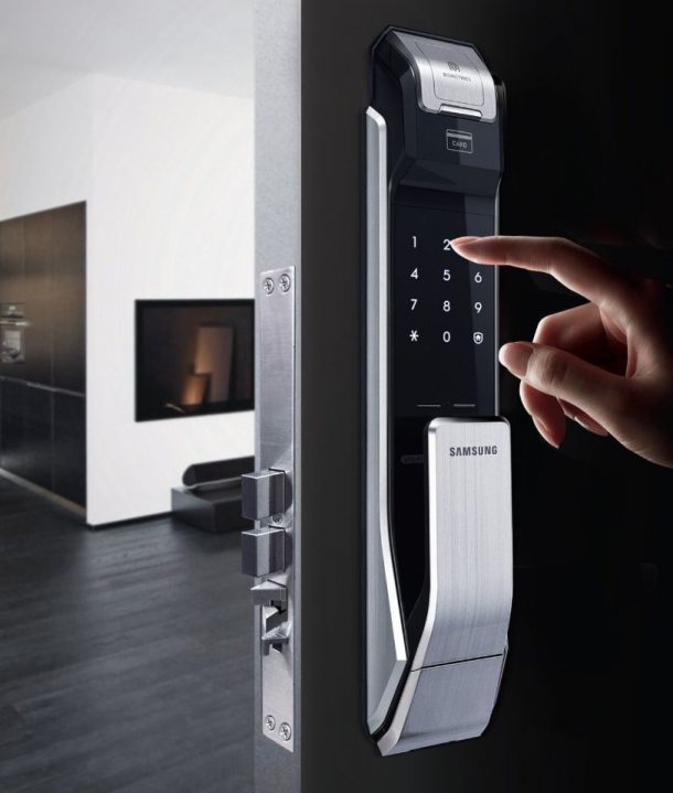 Samsung Digital Door Lock Fingerprint Push Pull Two Way Latch Mortise