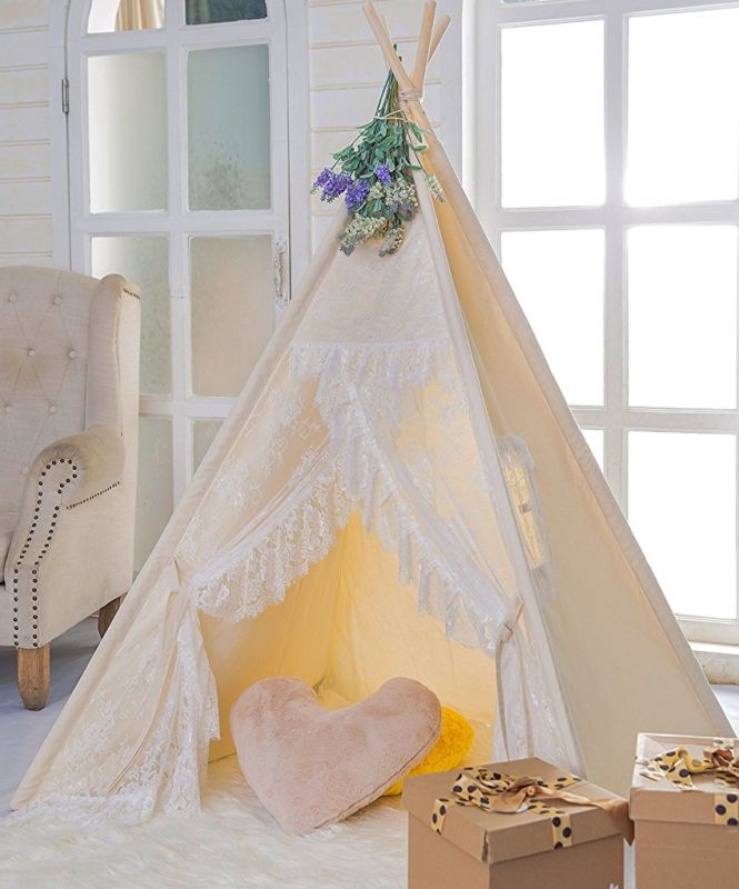 floral-classic-ivory-kids-teepee-kids-play-tent-childrens-play-house-tipi-kids-room-decor