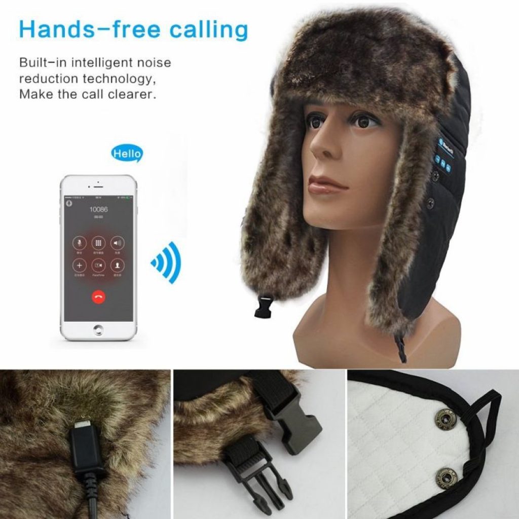 Bluetooth Russian Style Winter Ear Flap Hat w/ Built in Wireless Stereo ...