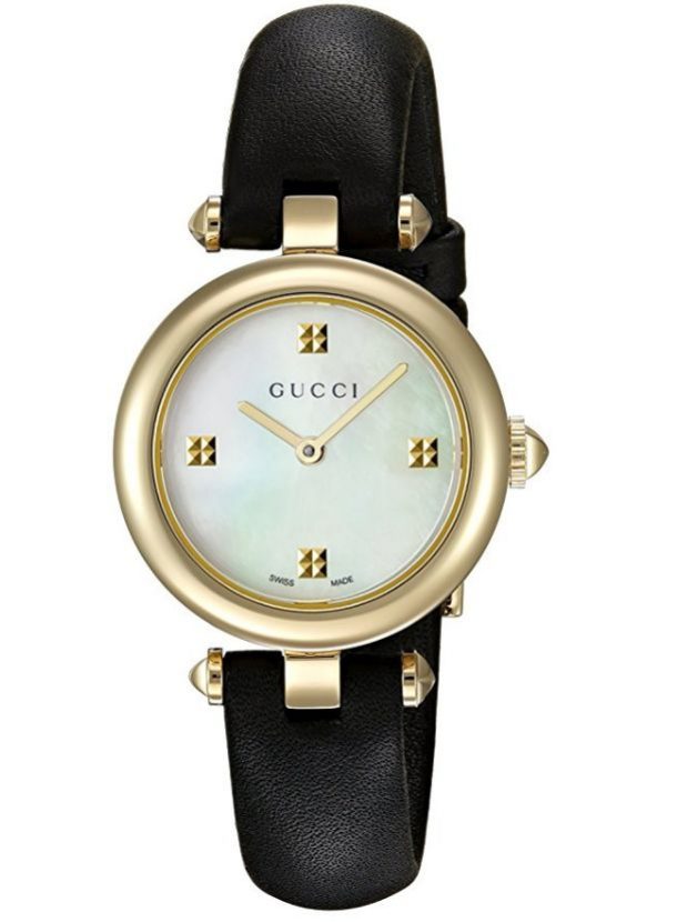 Gucci Women’s Swiss Quartz Gold-Tone and Leather Dress Watch