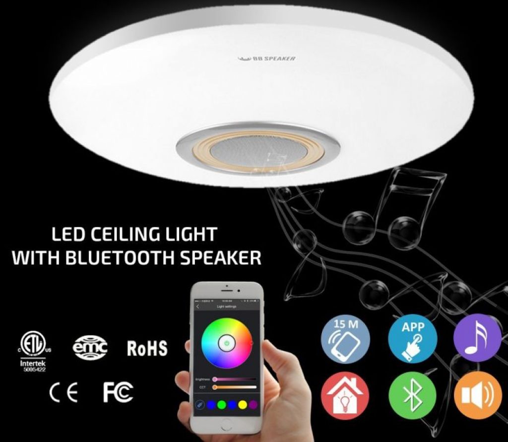 Flush Mount Ceiling Light Fixtures with Bluetooth Speaker