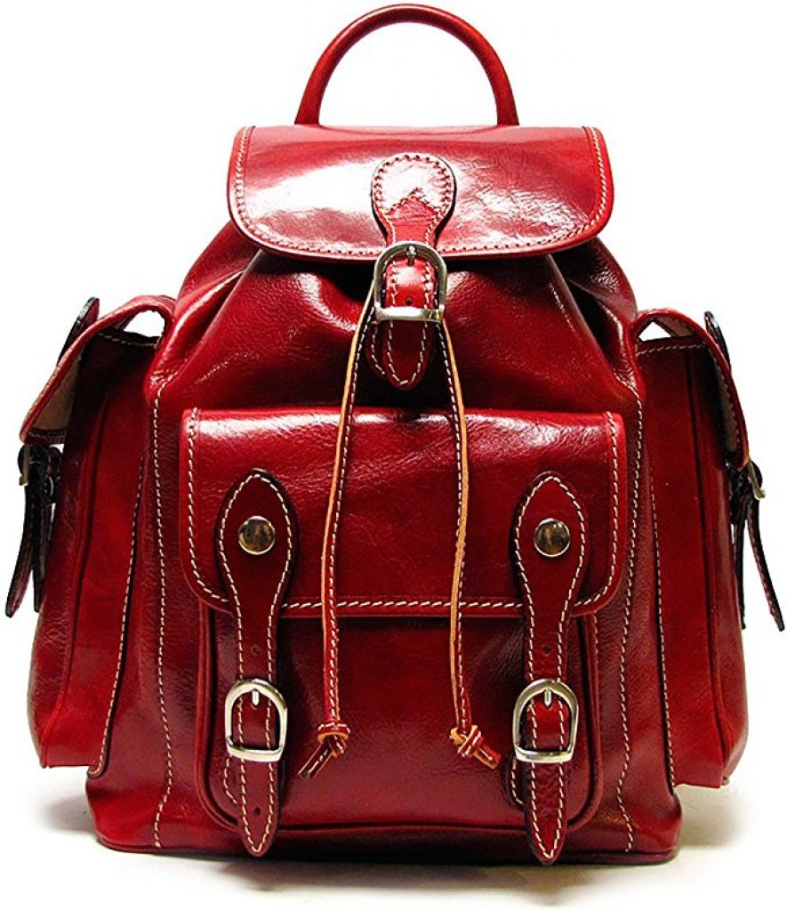 Roma Backpack in Red Italian Polished CalfSkin Leather