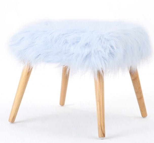 Faux Fur Ottoman