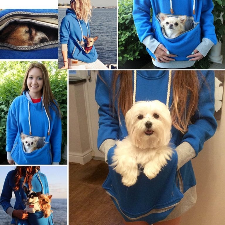 Roodie Pet Pouch Hoodie Small Cat Dog Carrier Holder Sweatshirt
