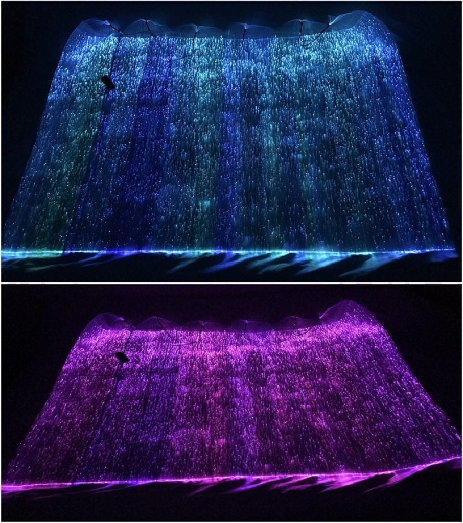 RGB LED Light up Fiber Optic Fabric Material to Make Luminous Clothing Tablecloth