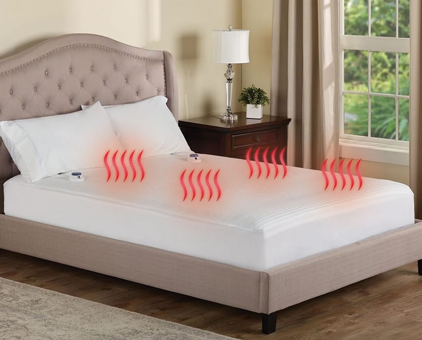 mattress pad heater with separate feet control