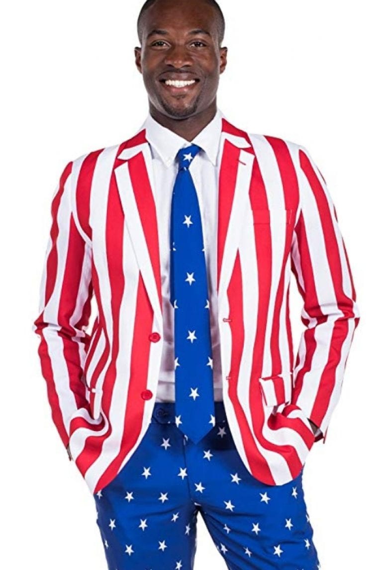 American Flag Suit Blazer and Pants Patriotic Suit Outfit