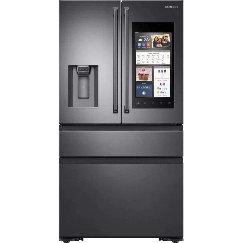 smasung 4 door black stainless steel refrigerator