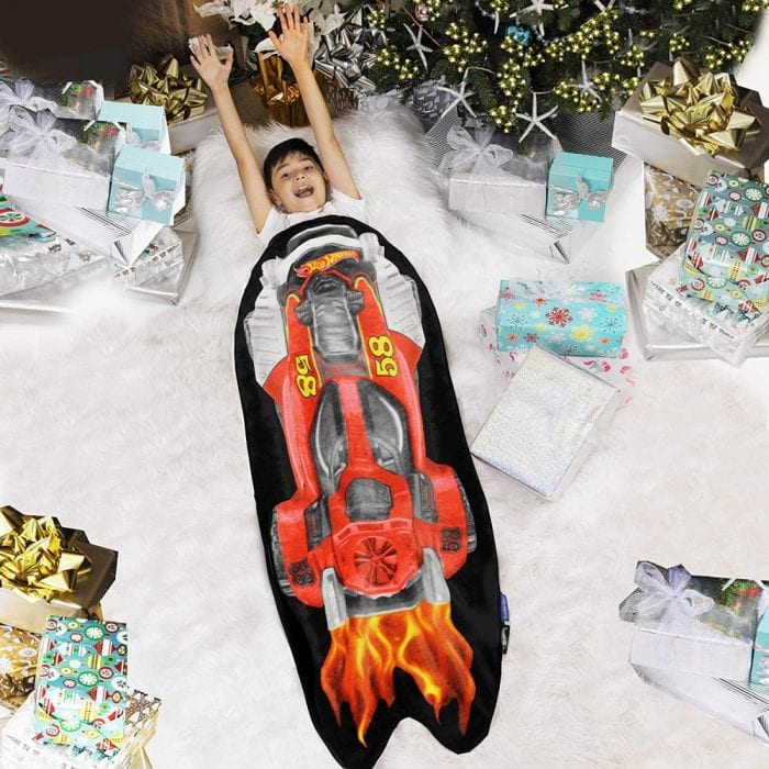 Blankie Tails Hot Wheels Car Shaped Blanket Super SoftDouble Sided Minky Fleece Sized for Kids