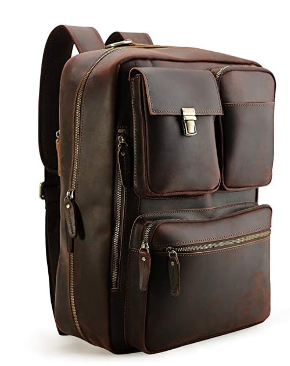 Men’s Genuine Leather Convertible Backpack