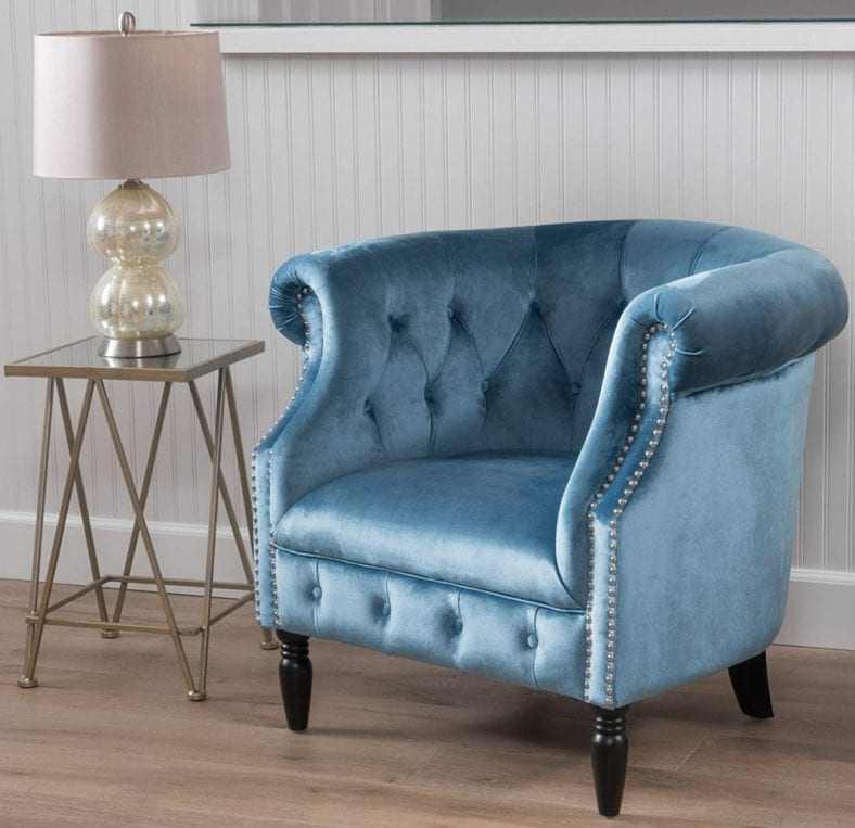 Velvet Tub Style Club Chair