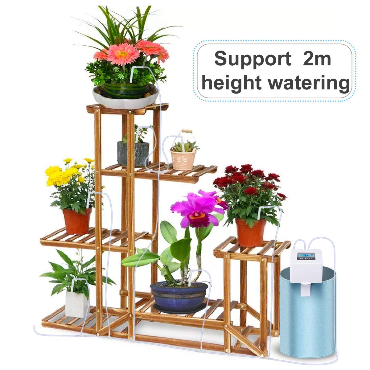 DIY Micro Automatic Drip Irrigation Kit,Houseplants Self Watering System with 30-Day Digital Programmable Water Timer 5V USB Power Operation for Indoor Potted Plants Vacation Plant Watering