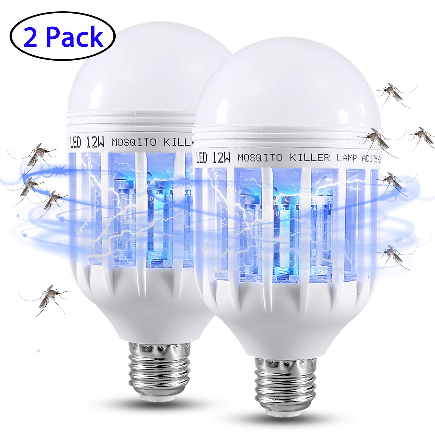 Mosquito Killer Lamp E27 Base Bug Zapper Light for Indoor Outdoor