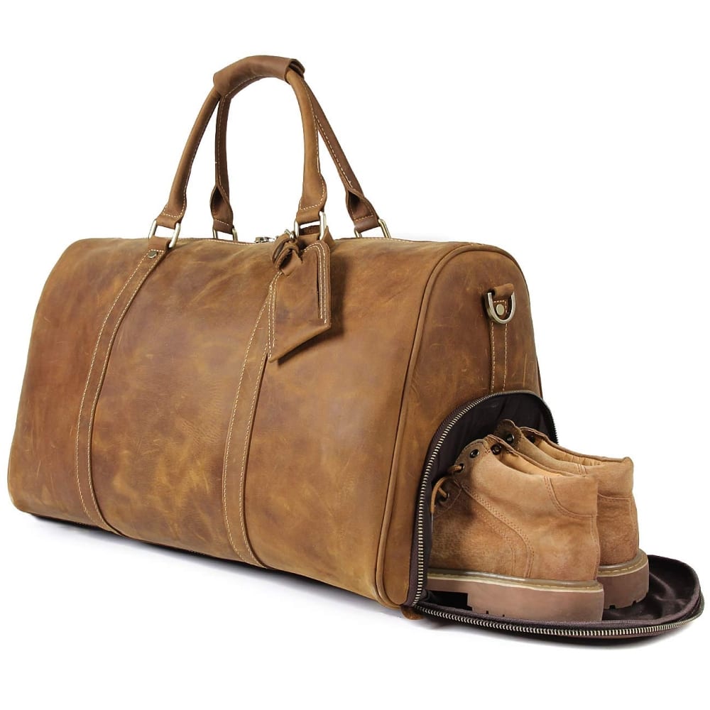 Augus Leather Travel Duffle Bags
