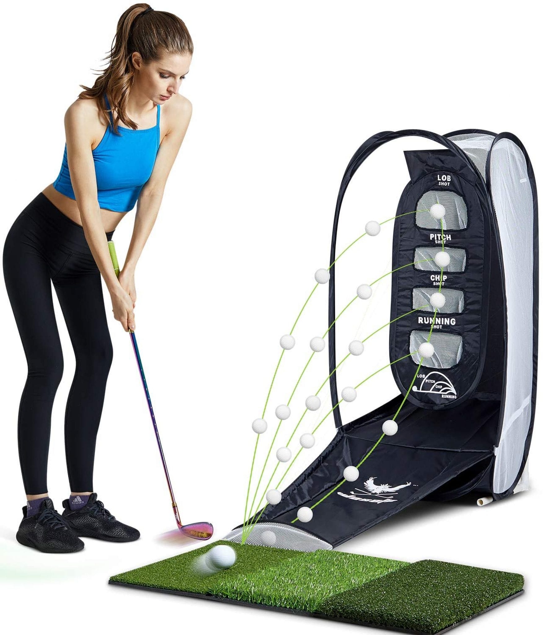 Golf Chipping Net Indoor Backyard Home 2 Target and Ball Swing Training