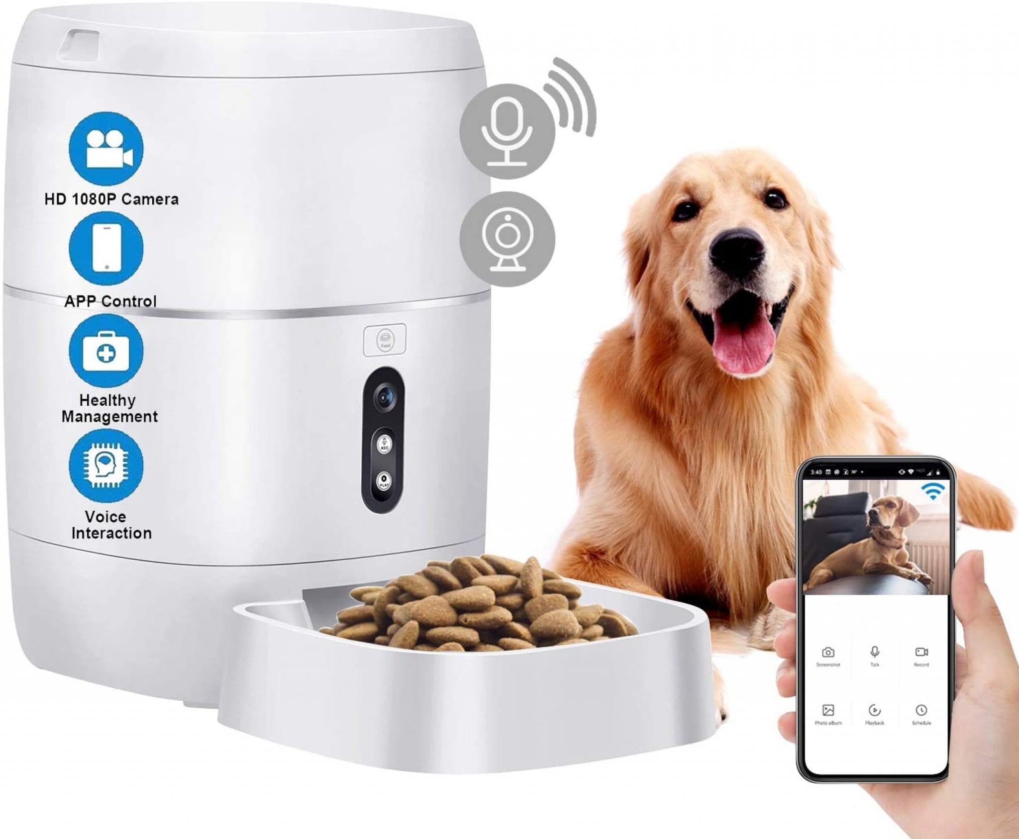 Camera WiFi Smart Feeder 6L Automatic Cat and dog Feeder