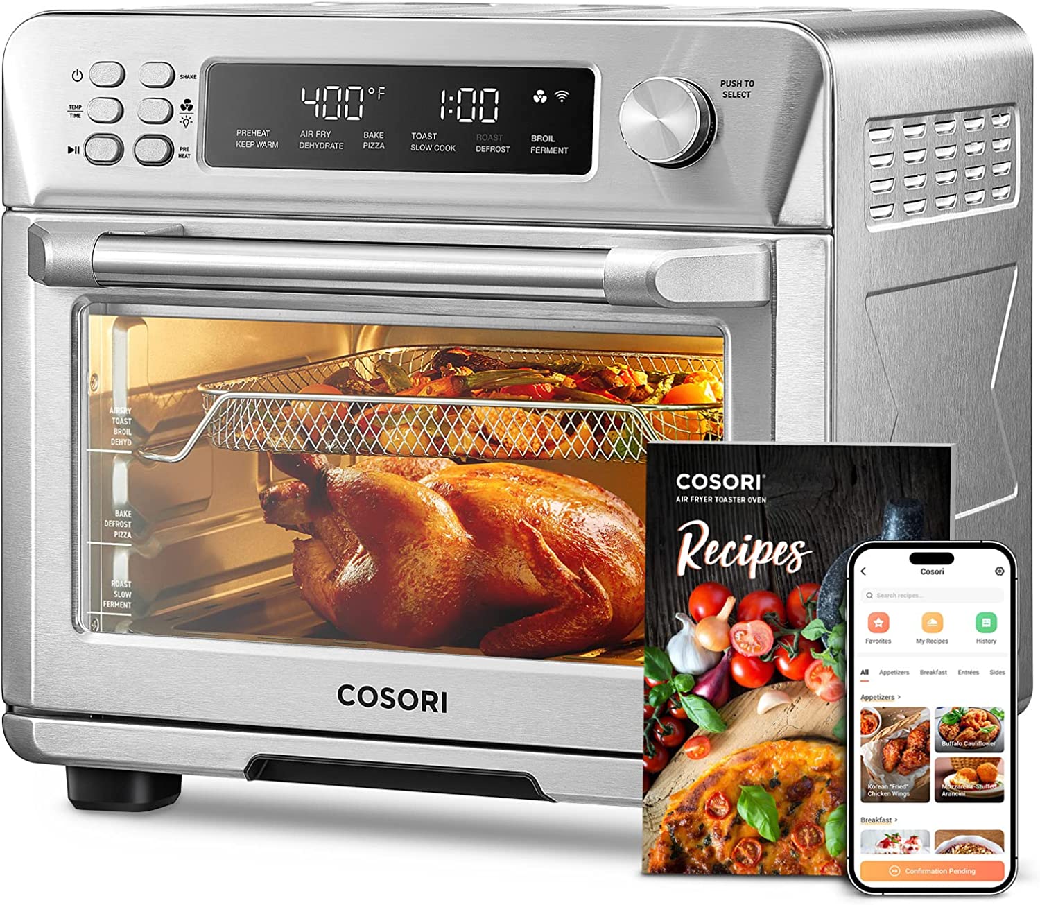 You can fit a 12-inch pizza in the new Cosori air fryer