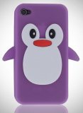 Lilac & White Penguin case cover for iPhone 4S