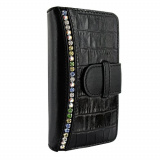 iPhone 5 / 5S Piel Frama Black Swarovski Crocodile Leather Wallet