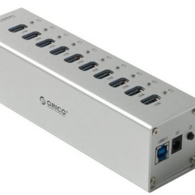 10 Port USB 3.0 HUB with Power Switch Aluminum